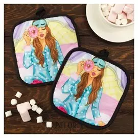 Кух. набор 2 пр. этель Love Life "Милая", прихв. 17*17 см - 2 шт,100% п/э