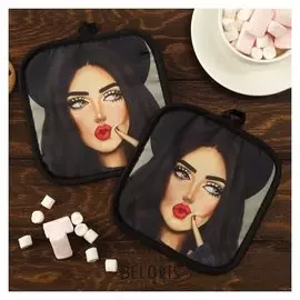 Кух. набор 2 пр. этель Love Life "Смелая", прихв. 17*17 см - 2 шт,100% п/э