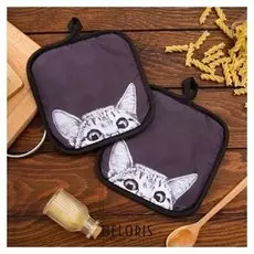 Кух. набор 2 пр. этель Love Life "Кошечка", прих. 17*17 см - 2 шт,100% п/э