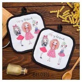 Кух. набор 2 пр. этель Love Life "Подружки", прих. 17*17 см - 2 шт,100% п/э