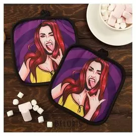 Кух. набор 2 пр. этель Love Life "Дерзкая", прихв. 17*17 см - 2 шт,100% п/э