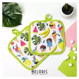 Кух. набор 2 пр. доляна "Summer", прихватка 16*16 см - 2 шт,100% п/э