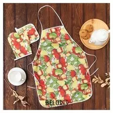 Кух.набор 3 пр.доляна "Груши" прихватка 17*17см рукавица25*16 см фартук50*72 см 100%п/э
