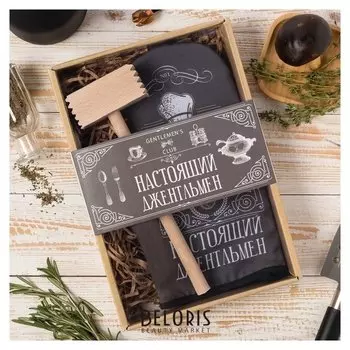 Кух.набор "Джентельмен",варежка-прихватка 20х28см, молоток деревян.