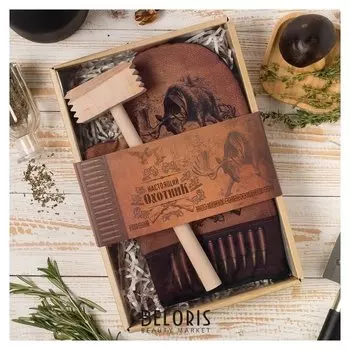 Кух.набор "Охотник",варежка-прихватка 20х28см, молоток деревян.