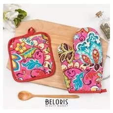 Кухонный набор 2 пр. Collorista "Мозаика" (Вид 2), прихватка 16х16 см, варежка 16х23 см