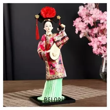 Кукла коллекционная"Китаянка в национ. платье с муз.инструмен. - пипой" 32х12,5х12,5см