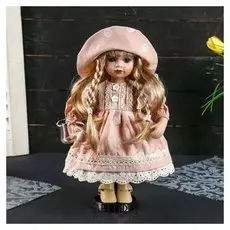 Кукла коллекционная Олечка в персиковом платье