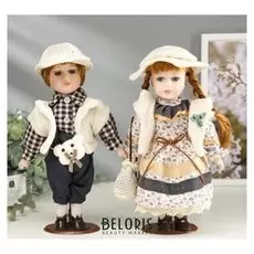 Кукла коллекционная парочка набор 2 шт "Ляля и виталя" 30 см