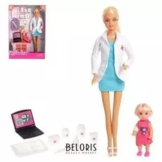 Кукла модель Врач с куклой-малышкой и аксессуарами