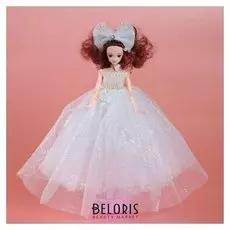 Кукла на подставке Принцесса музыкальная белое платье