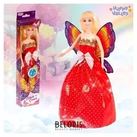 Кукла с крыльями Фея огня в наборе с блестящим клеем и стразами