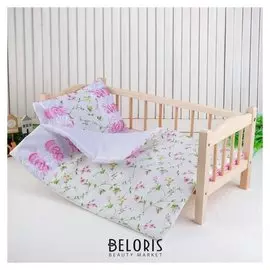 Кукольное постельное "Цветы на белом"