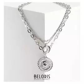 Кулон "Цепь" новолуние, цвет серебро