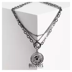 Кулон "Цепь" новолуние, цвет серый