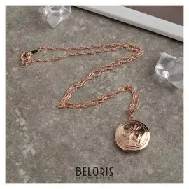 Кулон для фото "Эдель" круг с сердечками, цвет золото, 40см