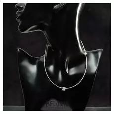 Кулон "Леди" барабан, цвет белый в серебре, 35см