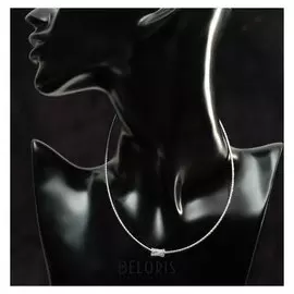 Кулон "Леди" труба, цвет белый в серебре, 35см