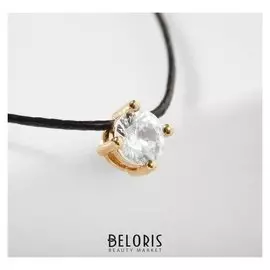 Кулон на шнурке "Чёрная ночь" классика, цвет белый в золоте, 35см