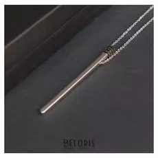 Кулон "Спичка", цвет чёрный в серебре, 30см