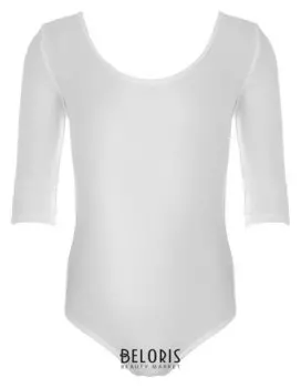 Купальник гимнастический, рукав 3/4, размер 32, цвет белый
