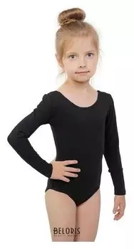 Купальник гимнастический, с длинным рукавом, размер 40, цвет чёрный