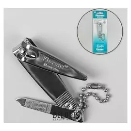 Кусачки-книпсер маникюрные, с пилкой, 5,5 см, цвет серебристый