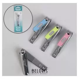 Кусачки-книпсер маникюрные, с пилкой, 6 см, цвет серебристый