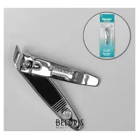 Кусачки-книпсер маникюрные, скошенные, 6 см, цвет серебристый