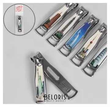 Кусачки-книпсер педикюрные, с пилкой, 7,5 см, рисунок