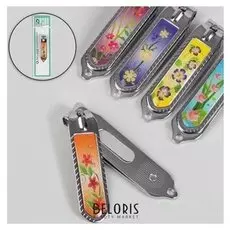 Кусачки-книпсер педикюрные, с пилкой, 7 см, рисунок