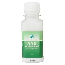 Лак покрывной акриловый 100 мл (Водная основа), «Эмти»