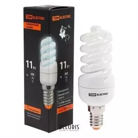 Лампа энергосберегающая TDM клл-fsт2 "Компакт", е14, 11 Вт, 4000 К, 35 х 102 мм