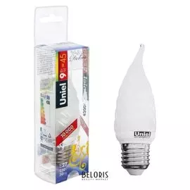 Лампа энергосберегающая Uniel "Свеча витая на ветру", е27, 9 Вт, 4200 К