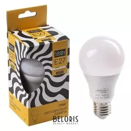 Лампа Cветодиодная Luazon Lighting, A65, 18 Вт, E27, 1620 Лм, 3000 K, теплый белый