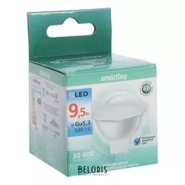 Лампа Cветодиодная Smartbuy, Gu5,3, 9.5 Вт, 6000 К, холодный белый свет