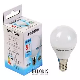 Лампа Cветодиодная Smartbuy, P45, E14, 5 Вт, 4000 К, холодный свет