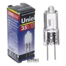 Лампа галогенная Uniel, 35 Вт, G4, 12 В, прозрачная
