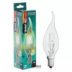 Лампа галогенная Uniel "Свеча на ветру", е14, 42 Вт, 230 В, радужное свечение