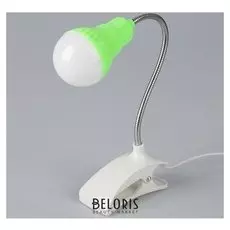 Лампа на прищепке "Свет" зеленый 13led 1,5w провод USB 4x9x31,5 см