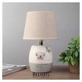 Лампа настольная "Бабочки" 1xe14 40вт белый-серый 24х24х33 см.