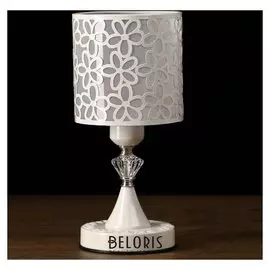 Лампа настольная "Белые цветы" 40W E27 белый 14,5х14,5х31 см