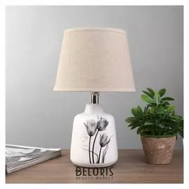 Лампа настольная "Цветы" 1xe14 40вт белый 20х20х31 см.