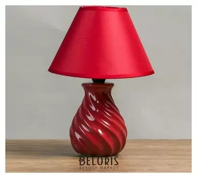 Лампа настольная Е14 25W "Спираль вишневая" 17х17х26 см