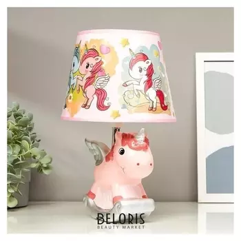 Лампа настольная "Единорог" розовый E14 40вт 220в 32х20х20 см
