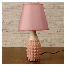 Лампа настольная с абажуром "Грани" светло-розовая 220v 40 Вт E14