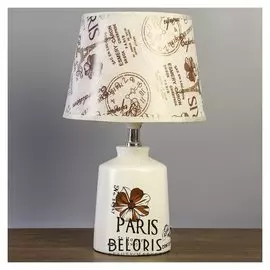 Лампа настольная с абажуром "Париж с цветком" бутыль Е14 40W 20х20х33 см