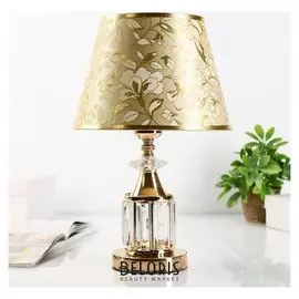 Лампа настольная с подсветкой "Кристал" 1х40вт Е27 золото 26х26х39 см.