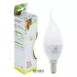 Лампа светодиодная Asd, с37, 3.5 Вт, е14, 320 Лм, 3000 К, теплый белый, свеча на ветру