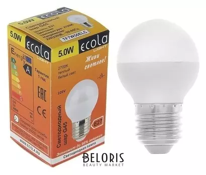 Лампа светодиодная Ecola, 5 Вт, E27, 2700 К, 75x45 мм